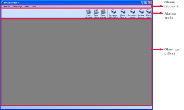 inFarkturiranje - Osnovno sučelje