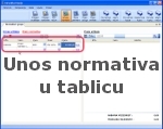 Unos novog normativa direktno u tablicu